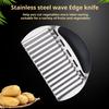 Картофельный нож из нержавеющей стали, измельчитель для овощей и фруктов, простой в использовании, волнистый дизайн лезвия, эргономичная ручка, ломтерезка для картофеля фри