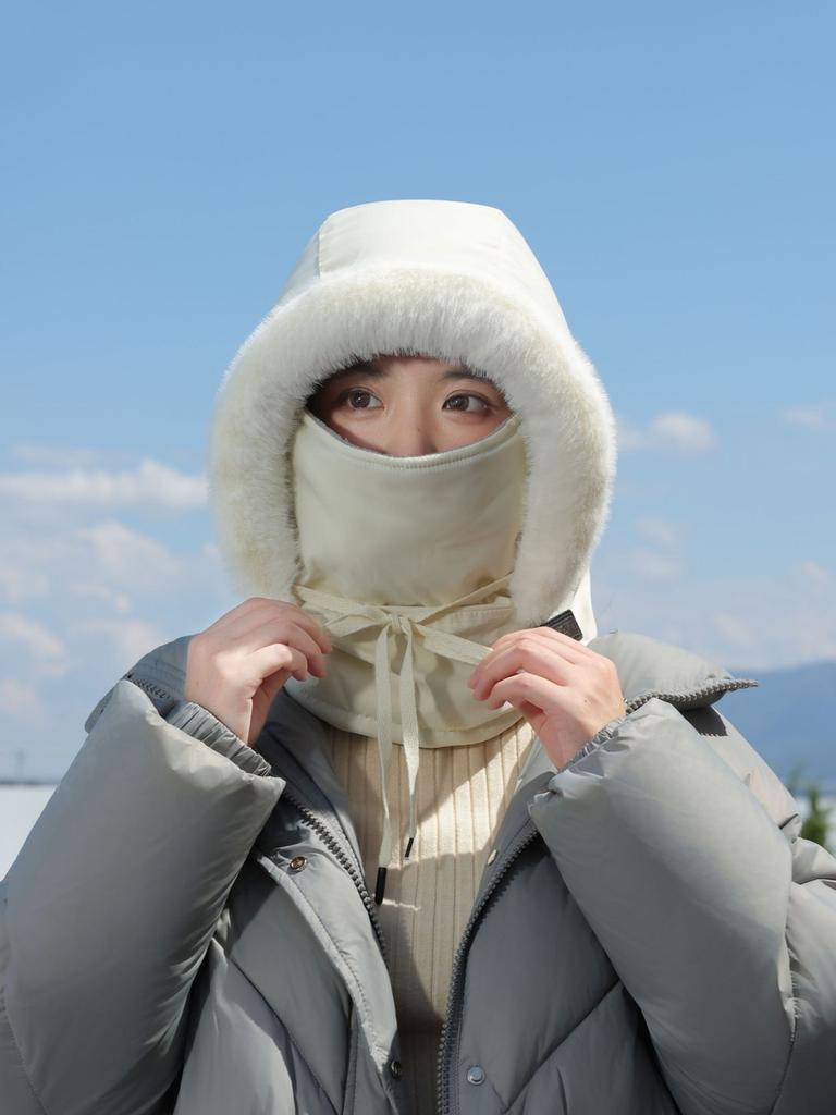 Women's Winter Windproof Cycling Balaclava Mask Headset Warm Northeast Anti-Cold Thick Fang Hat Men's