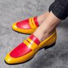 Spring and Autumn New Men's Foot-fitting Casual Fashion Trend Color Matching Youth Business Leather Shoes Large Size Leather Shoes