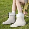 New Fashion Rain Shoes Women's Wear Versatile Bundle Mouth Water Shoes Sweet Student Water Boots Thickened Wear-resistant Rubber Shoes