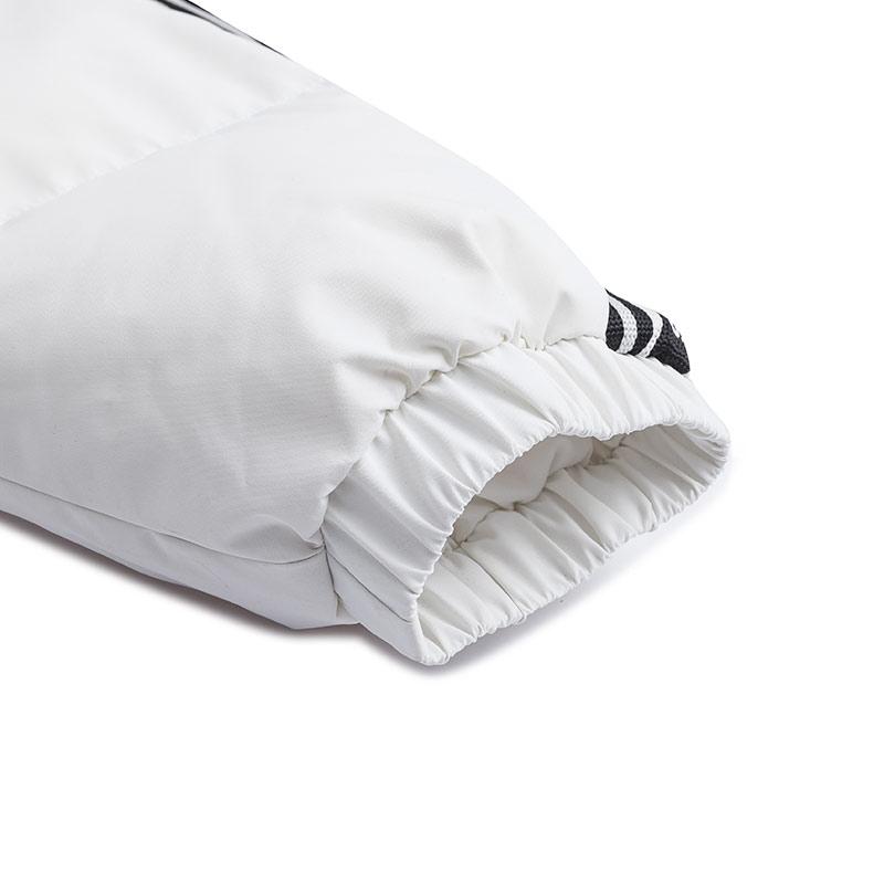 Anta Полосатый повседневный воротник-стойка короткая теплая куртка-пуховик унисекс верхняя одежда светло-серый белый 972348902-1