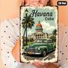 Винтажный Кубинский Автомобиль Гаваны 1940-х Металлическое Настенное Искусство Декор для Гостиной