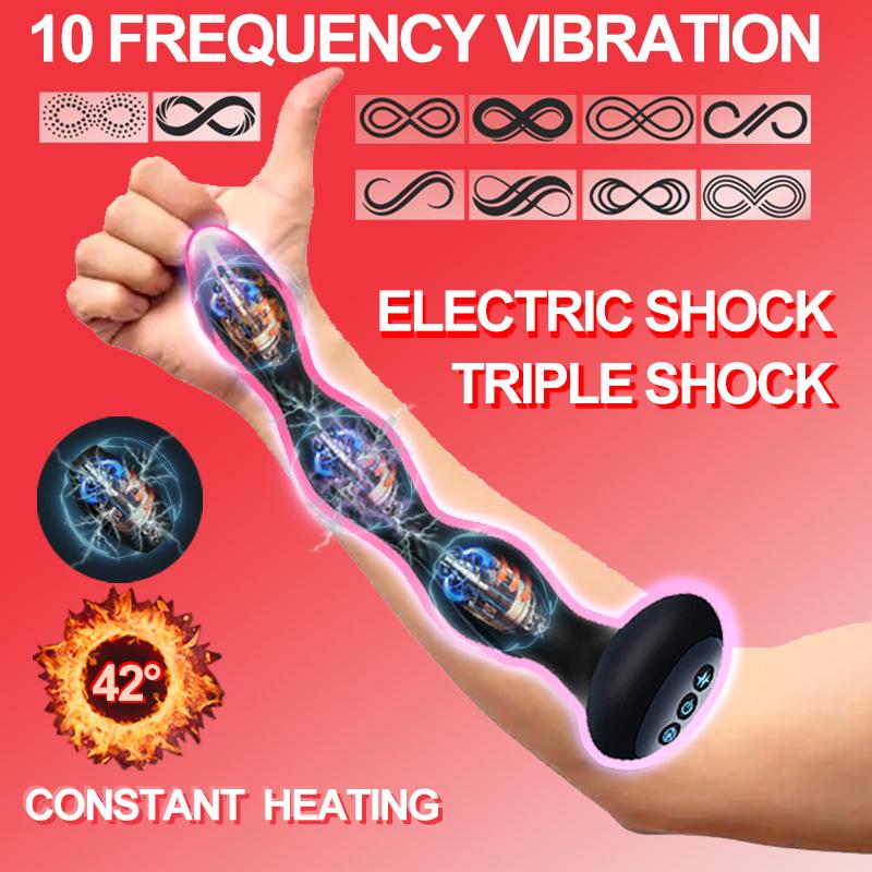 Анальная пробка с электрическим током, массажер простаты с подогревом, женский мастурбатор, эротические секс-игрушки, вибраторы для пар, мужчин и женщин