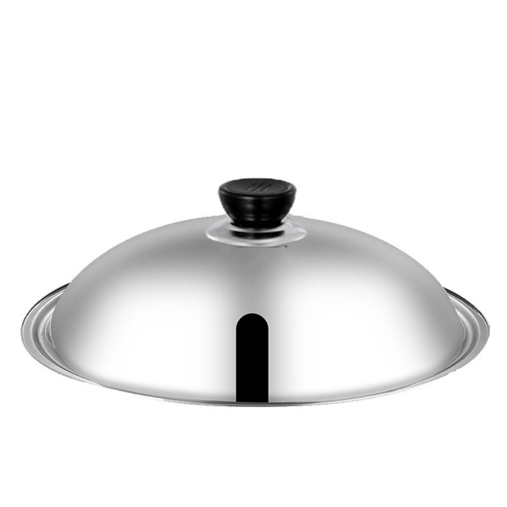 Black Plastic Knob Wok Cover 28/30/32cm Frying Pan Lid Replacement Stainless Steel Pot Lid Hotel