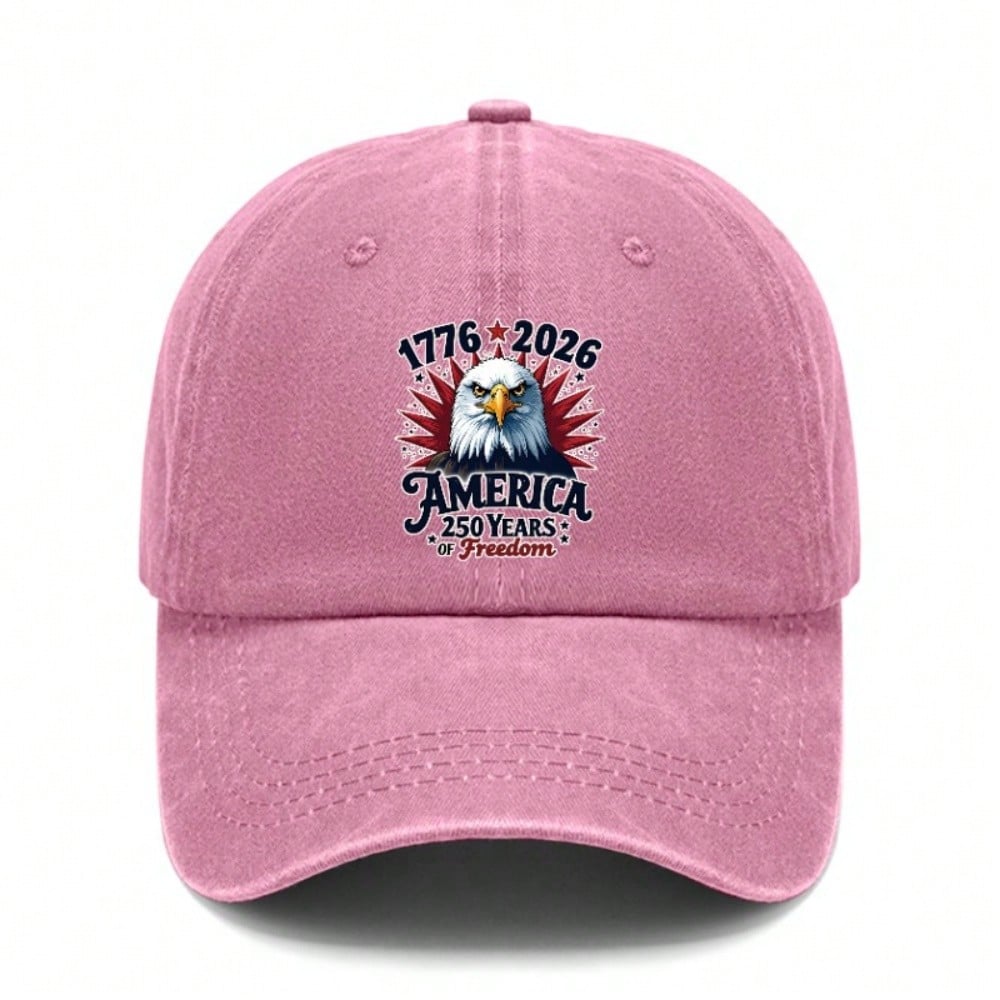 Patriotic Baseball Cap - 250Th Anniversary USA Patriotic Eagle Print Polyester Adjustable Breathable Lightweight Curved Brim Sun Protection Casual