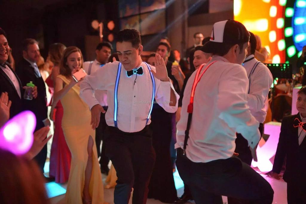 Led Harness And Bow Tie Set Glowing Set For New Year's Eve Party Wedding Rgb