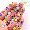 100pcs Resin Glitter Colorful Mini Crystal Flower Beetle Flatback Rhinestone Art Nail Applique Decor DIY Wedding Scrapbook Craft