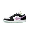 Детские кроссовки Air 1 Low GS White Violet Shock Black Green-Glow 553560-151
