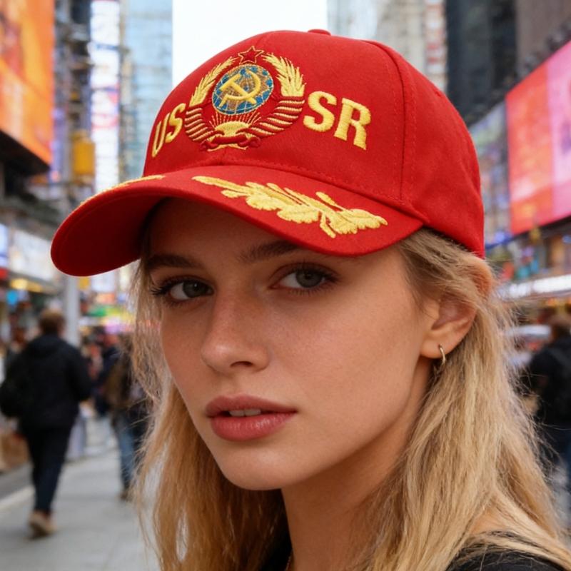 Хлопковая бейсболка с вышивкой "СССР", регулируемая, модная, для улицы, для мужчин и женщин
