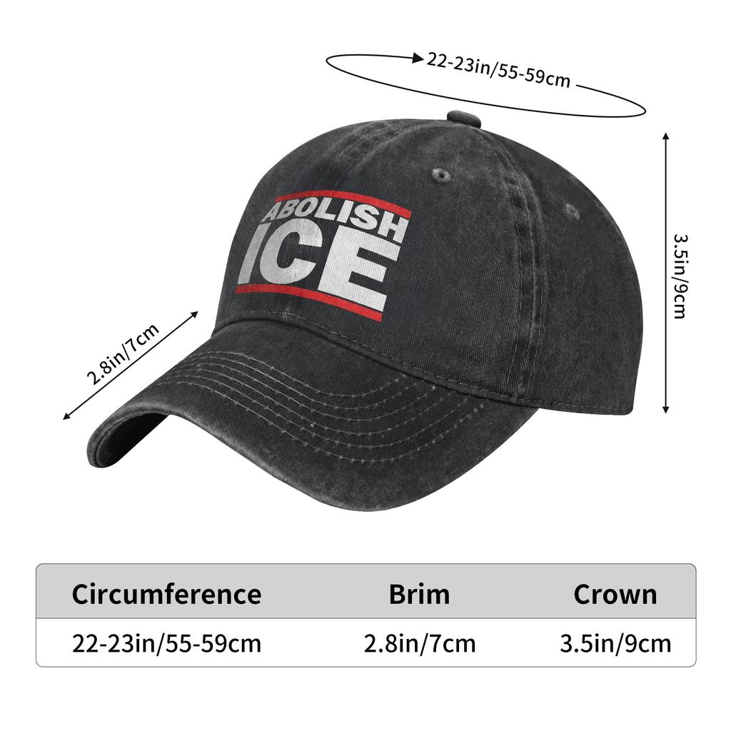 Abolish ICE Unisex Baseball Caps Ice Out Distressed Cotton Caps Hat Vintage Outdoor All Seasons Travel Adjustable Fit Sun Cap