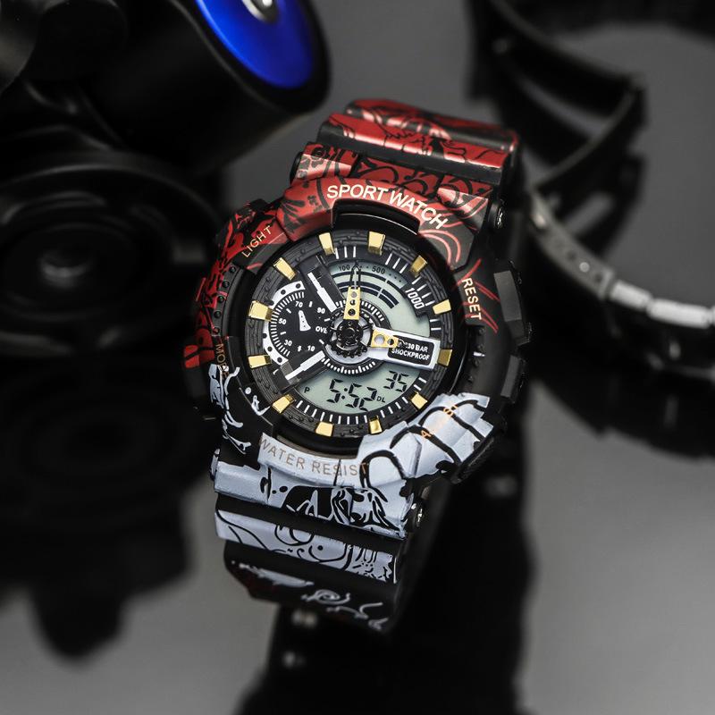 CE40 Повседневные и модные мужские часы, водонепроницаемые, с большим циферблатом, электронные часы с ночной подсветкой, крутые часы в подарок для мужчины