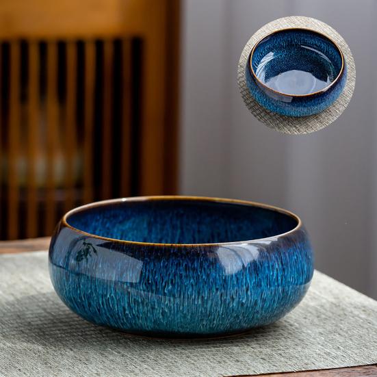 Керамический горшок для лотоса, крупнокалиберная непористая круглая ваза, цветная глазурь для нарциссов, цветочный горшок для водных растений, чаша для лотоса, гидропоника