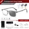 CLLOIO UltraLight Titanium Temple Anti Blue Ray Reading Glasses 1.56 Index Photochromic Myopia Prescription Progressive Glasses