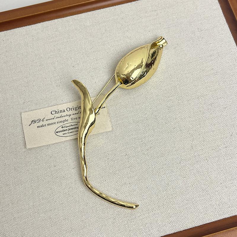 Модная ретро-брошь-тюльпан для женщин и девочек, изысканные легкие роскошные булавки для костюмов, универсальные аксессуары для одежды, подарки