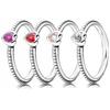Аутентичное кольцо из стерлингового серебра 925 пробы, розовое, фиолетовое, One Love, золотисто-красное синтетическое кольцо с кристаллом для женщин, подарок, модные украшения