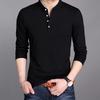 Мужская деловая повседневная футболка-поло с длинным рукавом, летняя удобная и дышащая однотонная футболка