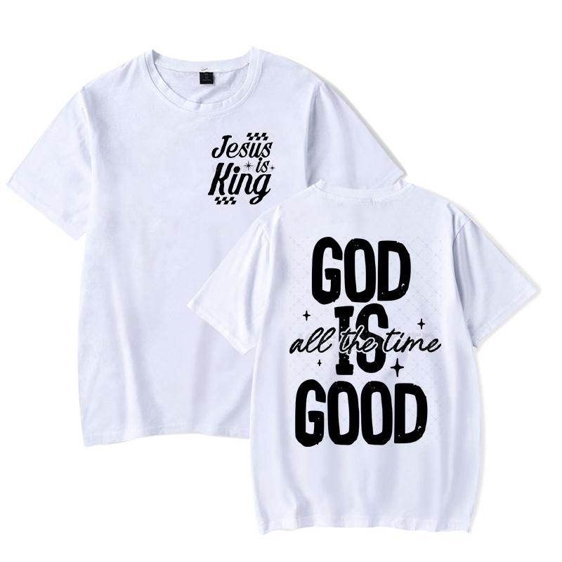 Jesus Religious Believe Shirts For Unisex Unisex God Is Good All The Time Classic Tops Gift For Herhim Faith Based Tshirt Tops