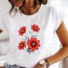 (Asian Size) Casual Flower Trend 90s Printed Tee Top Short Sleeve T Shirt Fashion Women Clothing O-neck Ladies Female Graphic T-shirts