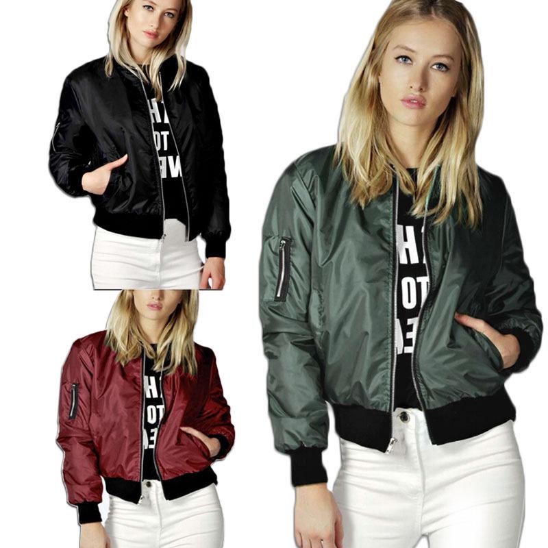 European and American New Style Solid Color Short Fashion Zipper Outer Jacket for Women