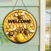 Rustic Wooden Welcome Sign with Adorable Bees & Flower Pattern - Hive Wooden Decorative Hanging Plaque for Front Door, Wall Hanging Decorecor