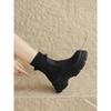 Platform Short Boots Women's Autumn and Winter 2024 New British Wind Wool Muffin Bottom Boots Small Elastic Boots