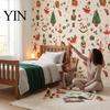 Christmas Room Decor for Living Nutcracker Self-Adhesive Wall Stickers, Thick PVC Wallpaper with Ballerina, Xmas Tree & Seasonal Holiday Party Decals