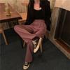 Stylish High-waist Suit Pants In Solid Colors For Casual Wide-leg Comfort