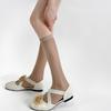 Весна Лето Нишевый Дизайн Женские Чулки Жемчужная Штора Вертикальный Жаккард Стройнящие Чулки Кружево Французские на Икру Молочно-Белые Носки