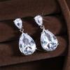 ZAKOL Brand Clear AAA Cubic Zirconia Water Drop Dangle Earrings Copper Color Wedding Trendy Zircon for Women