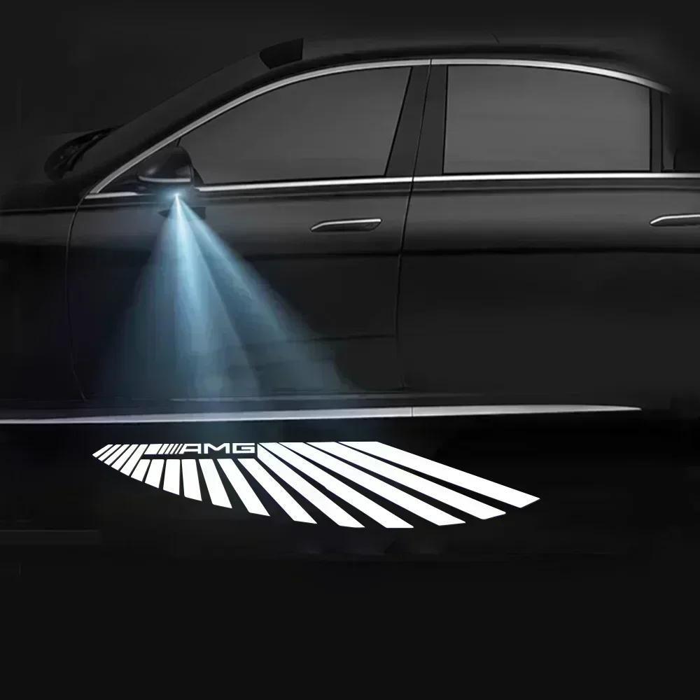 UKY5 Car Dynamic Rearview Mirror Carpet Light Angel Wings Welcome Light Led For Mercedes benz W177 W247 W205 W222 GLA GLB GLC GLS EQC