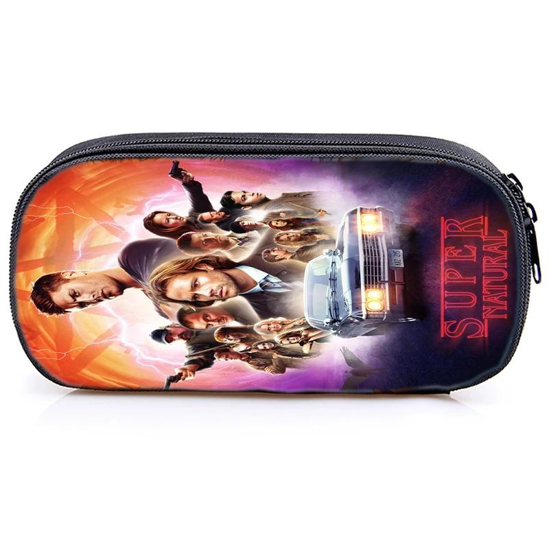 3Pcs Set Supernatural Backpack Students Travel Mochila Waterproof Boy Girl Schoolbag SPN Evil Rucksack Shoulder Bag Pencil Case