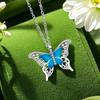 Синяя эпоксидная бабочка премиум-класса кулон ожерелье дизайн ключичная цепочка
