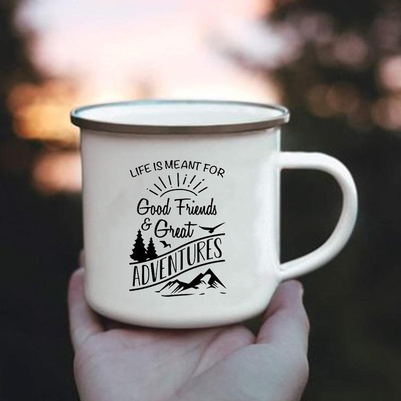 L Love You To The Mountains and Back Enamel Cups Coffee Wine Mug Stainless Cup Drinkware Cupshe Personalized Gift Friends Mugs