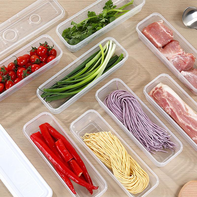 Свежая коробка для лапши Пластиковая запечатанная коробка для хранения продуктов Прямоугольный контейнер для фруктов Холодильник Хранение Кухонные принадлежности Домашний инструмент