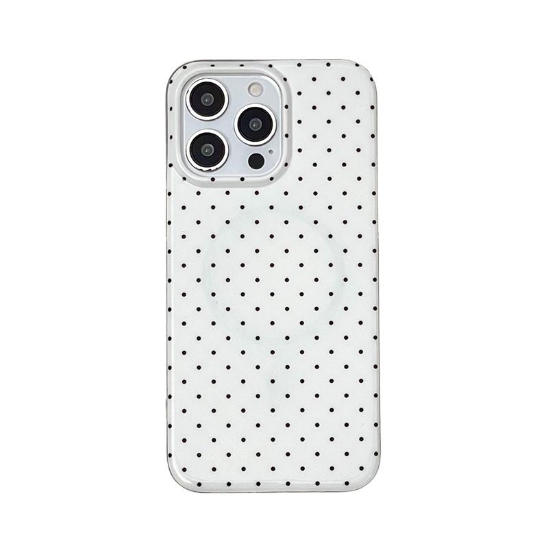Модный милый чехол с круглыми точками для iPhone 16 17 Pro Max 15 14 13, в горошек, IMD, ТПУ, магнитная задняя крышка для Magsafe