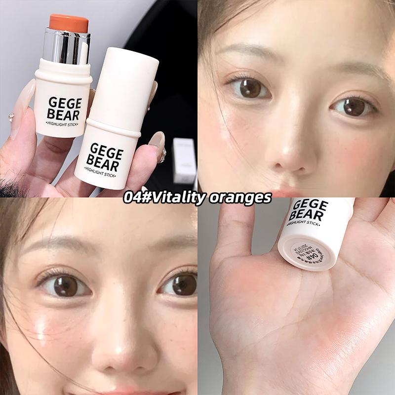 GEGE BEAR Highlight&Blush Stick Style High Gloss Fine Flash Natural Moist Portable Blush Cream Создайте естественный контурный карандаш