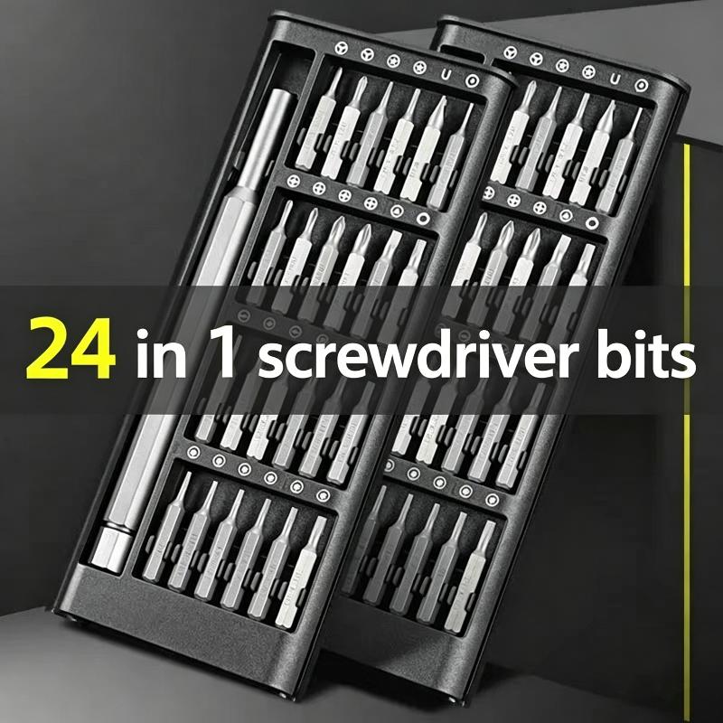 24-In-1 Magnetic Screwdriver Set - Precision Repair Kit For Phone, Computer & Electronics - 24 Detachable Steel Bits
