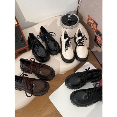 Черные туфли на платформе коричневого цвета в британском стиле, женские кожаные туфли на толстом каблуке, весна-осень, женские туфли Мэри Джейн