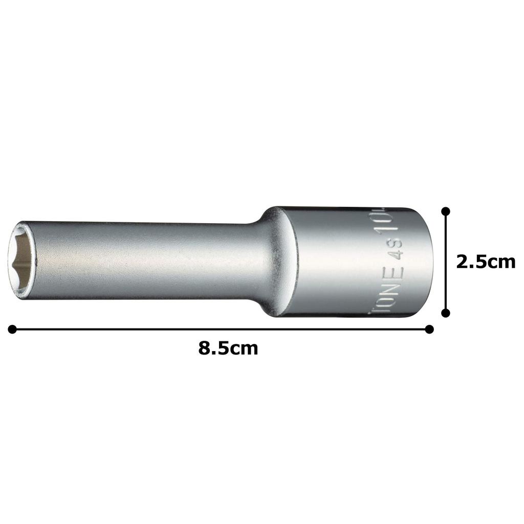 TONE Deep Socket Drive Angle Width Across Flats 10mm (Hexagonal) 4S-10L 12.7mm (1/2")