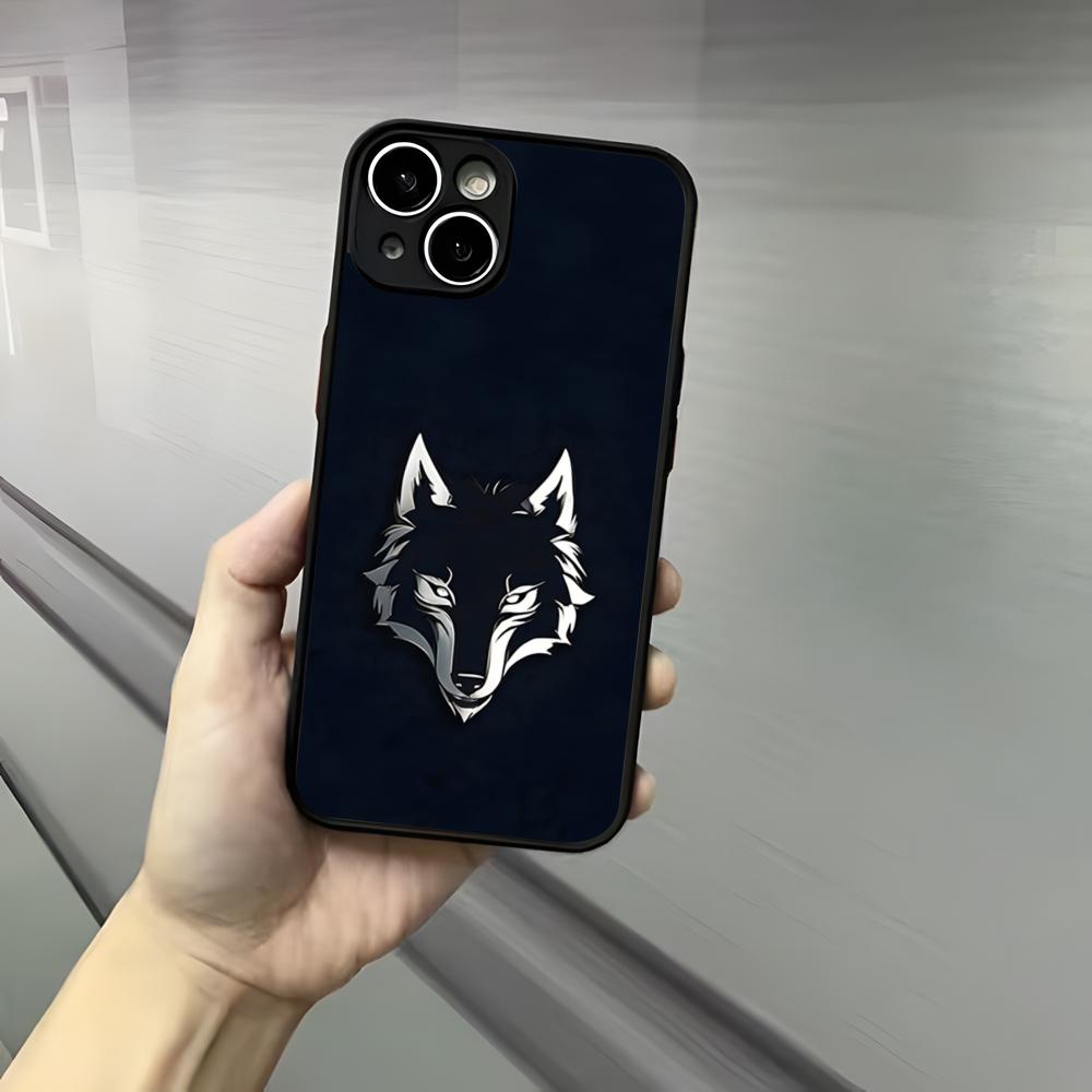 Чехол для телефона Alpha Sigma Wolf для iPhone 17 16 15 14 13 12 Pro Max Xr Air Plus Ощущение кожи Черная твердая оболочка