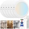 Rechargeable Motion Sensor Ceiling Light, Wireless LED Battery Operated Ceiling Lamp with Remote, 3CCT Color Changing Dimmable Flush Mount Light for