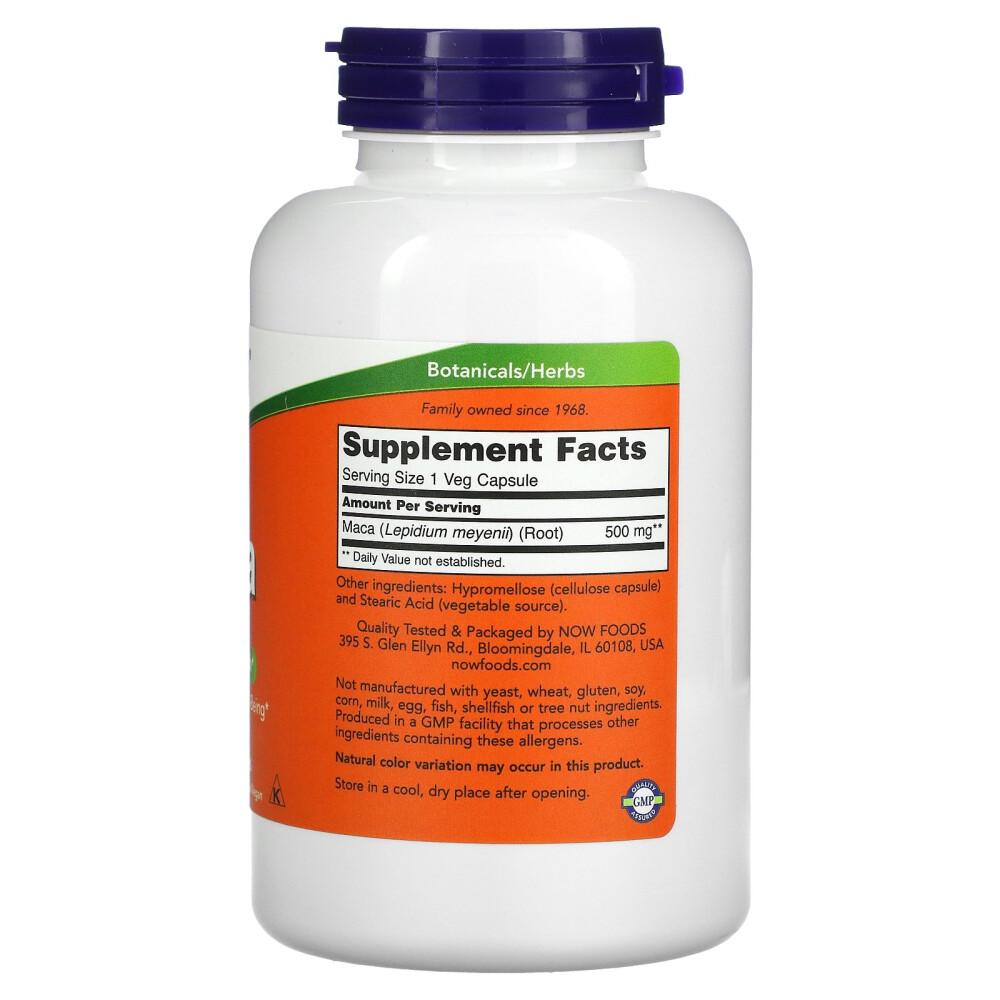 Now Foods Maca 500mg Veggie Capsules 250 Count