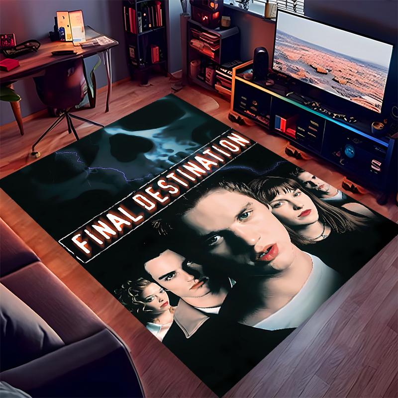 1pc Final Destination Bloodlines1 Print Area Rug - Soft, Washable Non-Slip Indoor Mat for Office Chairs, Living Room, Home Office Decorative Rug