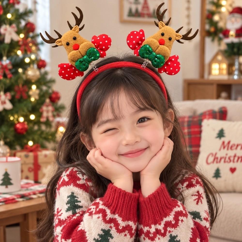 Lightweight Christmas Headband Festive Reindeer Antler Hair Hoop Photo Booth