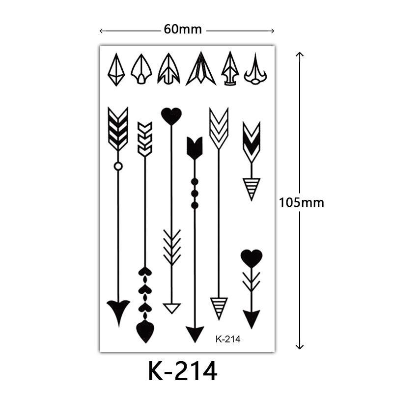 English Letter & Flower Butterfly Tattoo Stickers - Waterproof & Sketch Line Design