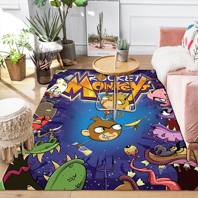 Rocket Monkey space adventure Rug Floor Mat for Living Room or Bedroom Soft and Comfortable Carpet a Gift for Birthday and Holiday.ZFF0913226