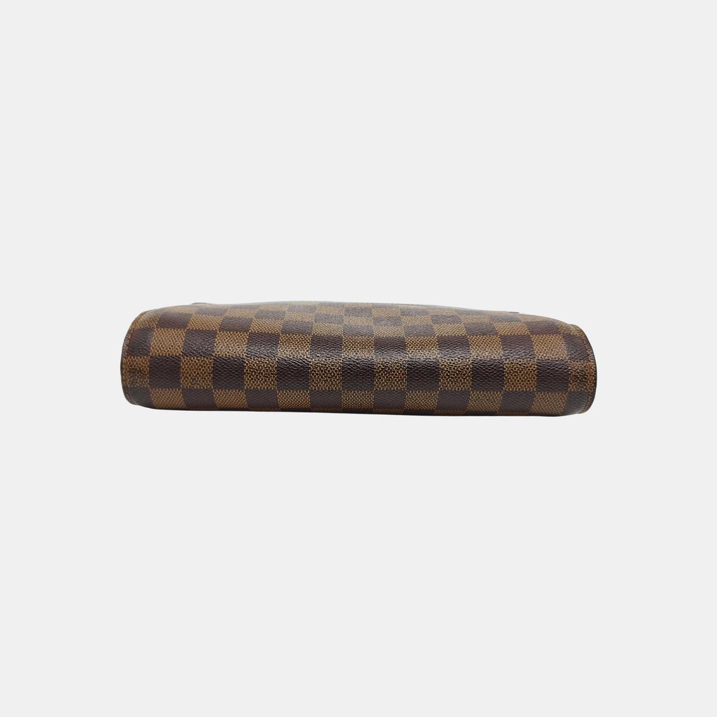 [Pre-Owned] Logo Patch Checkered Canvas Clutch - Very Good #PTSPP5