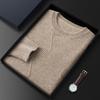 Мужской утолщенный кашемировый свитер: Осень/Зима, Круглый вырез, Дизайн с музыкальными нотами, Деловой кэжуал