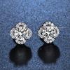 Lucky Clover Zircon Stud Earrings 50 Points Fashion Commuter Premium Temperament Simulation Moissanite