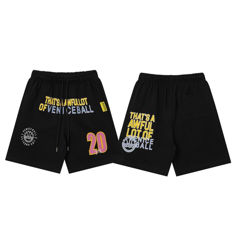 Mens Casual Shorts With Bold Letter Print Loose Fit Breathable Cotton Short Pants Youth